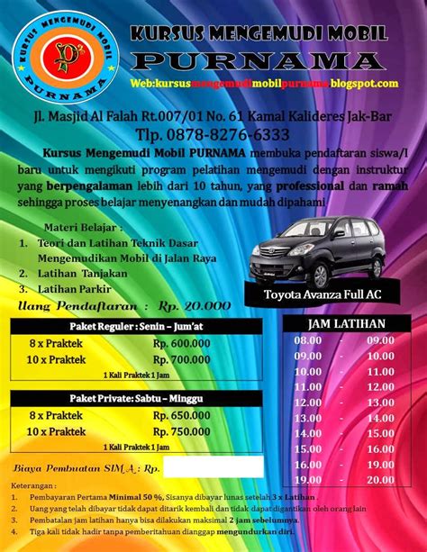 Daftar harga kursus mengemudi Denpasar