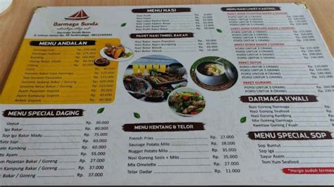 Harga Makanan di Darmaga Sunda