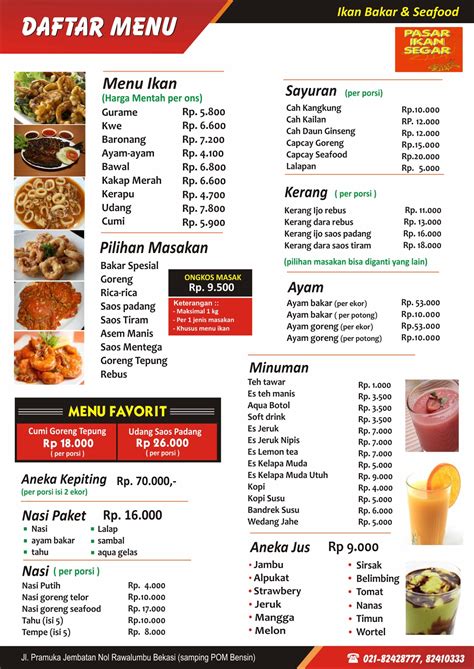 Harga Makanan di Restoran-Restoran di Kampung Nirwana