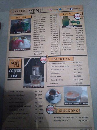 Menu Favorit Eastern Kopi Tm Jogja