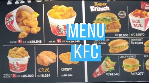 Harga Menu Paket KFC: Daftar Harga yang Up-to-Date