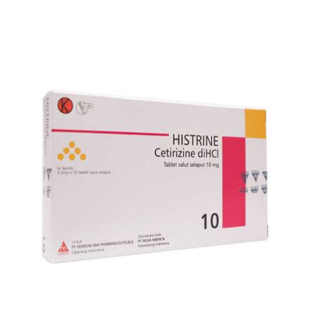Manfaat Obat Histrine Cetirizine HCL 10mg