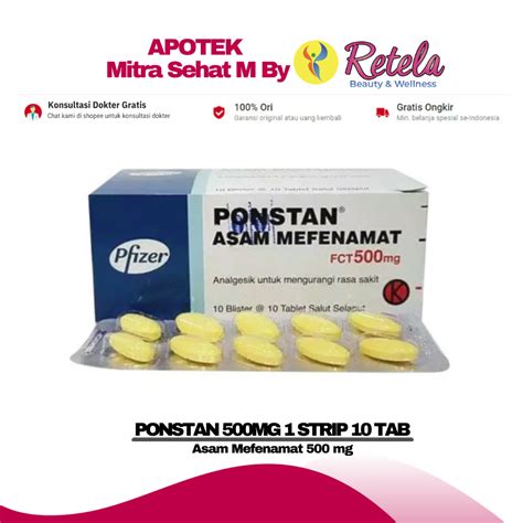 Harga Obat Ponstan 1 Tablet