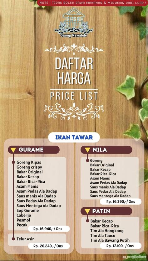 Opsi Harga Paketan Saung Rawa Lele