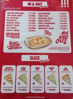 Menu Pantes Pizza Surabaya
