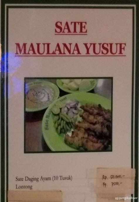 Harga Sate Maulana Yusuf